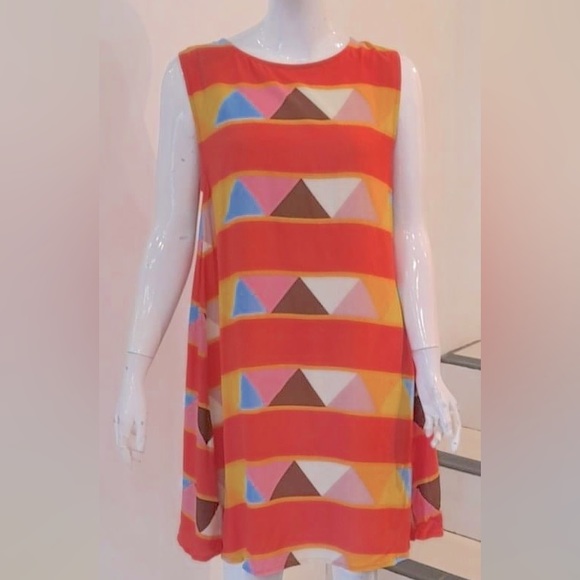 MISTER ZIMI Juanita Sleeveless Tina Geometric Triangle Print Shift Dress - Picture 13 of 16